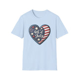 Heart 4th of July - Unisex Softstyle T-Shirt