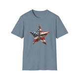 USA Flag Star 4th of July - Unisex Softstyle T-Shirt
