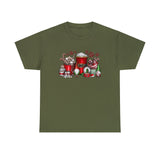 Christmas Coffee Gnome Funny Shirt - Christmas Funny Holiday Graphic T Shirt Short Sleeve Unisex Jersey Tee