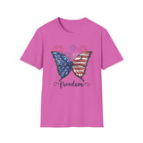 Butterfly Freedom 4th of July - Unisex Softstyle T-Shirt