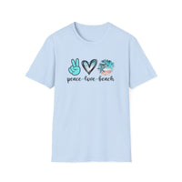 Peace Love Beach - Unisex Softstyle T-Shirt