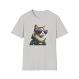 USA Cat 4th of July - Unisex Softstyle T-Shirt