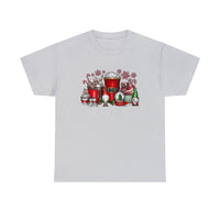 Christmas Coffee Gnome Funny Shirt - Christmas Funny Holiday Graphic T Shirt Short Sleeve Unisex Jersey Tee