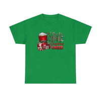 I Run On Coffee And Christmas Cheer Funny Shirt - Christmas Funny Holiday Graphic T Shirt Short Sleeve Unisex Jersey Tee