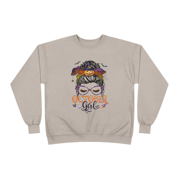 October Girl - Hanes Unisex EcoSmart® Crewneck Sweatshirt