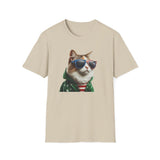 USA Cat 4th of July - Unisex Softstyle T-Shirt
