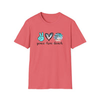 Peace Love Beach - Unisex Softstyle T-Shirt