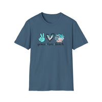 Peace Love Beach - Unisex Softstyle T-Shirt