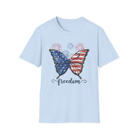 Butterfly Freedom 4th of July - Unisex Softstyle T-Shirt