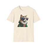 USA Cat 4th of July - Unisex Softstyle T-Shirt