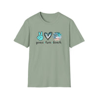 Peace Love Beach - Unisex Softstyle T-Shirt