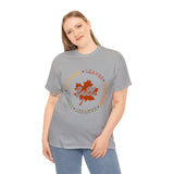 Fall Shirt - Bonfires Leaves Pumpkin Harvest Family - Unisex Heavy Cotton Tee