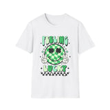 Feeling Luck Smiley Face St Patrick's Day Softstyle T Shirt - Funny Shirt, St Patties Shirt, Green Shirt