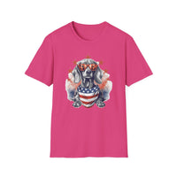 Patriotic Dachshund 4th of July - Unisex Softstyle T-Shirt