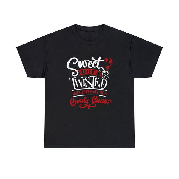 Sweet But Twisted Christmas Shirt - Christmas Holiday Graphic T Shirt Short Sleeve Unisex Jersey Tee