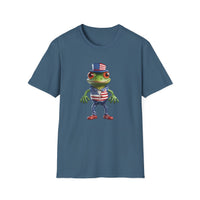 USA Frog 4th of July Shield - Unisex Softstyle T-Shirt