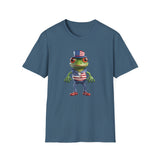 USA Frog 4th of July Shield - Unisex Softstyle T-Shirt