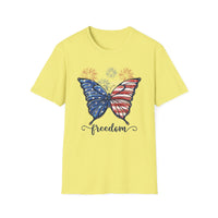 Butterfly Freedom 4th of July - Unisex Softstyle T-Shirt