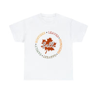 Fall Shirt - Bonfires Leaves Pumpkin Harvest Family - Unisex Heavy Cotton Tee