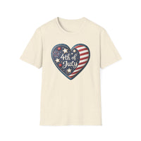 Heart 4th of July - Unisex Softstyle T-Shirt