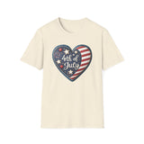 Heart 4th of July - Unisex Softstyle T-Shirt
