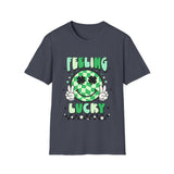 Feeling Luck Smiley Face St Patrick's Day Softstyle T Shirt - Funny Shirt, St Patties Shirt, Green Shirt