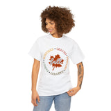 Fall Shirt - Bonfires Leaves Pumpkin Harvest Family - Unisex Heavy Cotton Tee