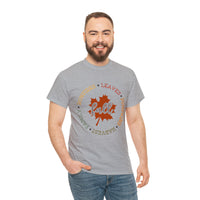 Fall Shirt - Bonfires Leaves Pumpkin Harvest Family - Unisex Heavy Cotton Tee