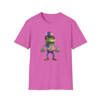 USA Frog 4th of July Shield - Unisex Softstyle T-Shirt