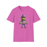 USA Frog 4th of July Shield - Unisex Softstyle T-Shirt