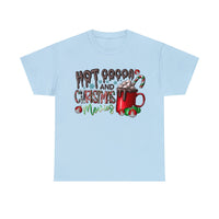 Hot Cocoa and Christmas Movies Funny Shirt - Christmas Funny Holiday Graphic T Shirt Short Sleeve Unisex Jersey Tee