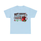 Hot Cocoa and Christmas Movies Funny Shirt - Christmas Funny Holiday Graphic T Shirt Short Sleeve Unisex Jersey Tee