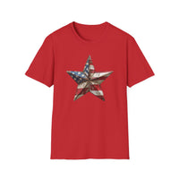 USA Flag Star 4th of July - Unisex Softstyle T-Shirt