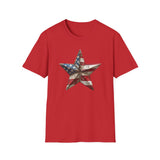 USA Flag Star 4th of July - Unisex Softstyle T-Shirt