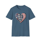 Heart 4th of July - Unisex Softstyle T-Shirt