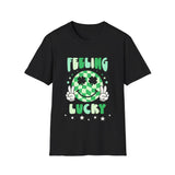 Feeling Luck Smiley Face St Patrick's Day Softstyle T Shirt - Funny Shirt, St Patties Shirt, Green Shirt