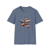 USA Flag Star 4th of July - Unisex Softstyle T-Shirt