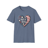 Heart 4th of July - Unisex Softstyle T-Shirt