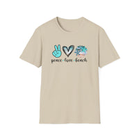 Peace Love Beach - Unisex Softstyle T-Shirt