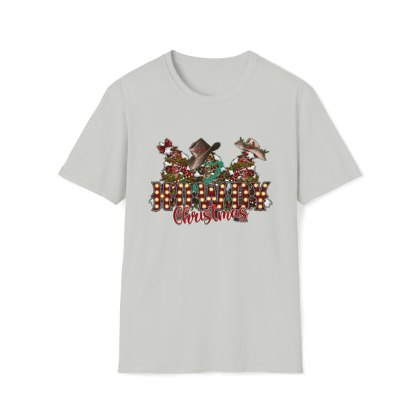 Howdy Christmas Softstyle T Shirt - Christmas Funny Holiday Graphic T Shirt, Christmas Shirt, Holiday Shirt - Unisex T-Shirt