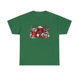 Christmas Coffee Gnome Funny Shirt - Christmas Funny Holiday Graphic T Shirt Short Sleeve Unisex Jersey Tee