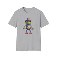 USA Frog 4th of July Shield - Unisex Softstyle T-Shirt