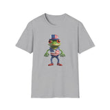 USA Frog 4th of July Shield - Unisex Softstyle T-Shirt