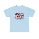 Ho Ho Ho Pour The Merlot Funny Shirt - Christmas Funny Holiday Graphic T Shirt Short Sleeve Unisex Jersey Tee