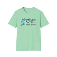 Peace Love Beach - Unisex Softstyle T-Shirt
