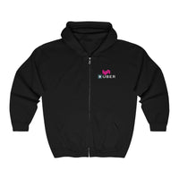 Uber Lyft Both Logo - Full Zip Hooded Sweatshirt , Unisex Heavy Blend