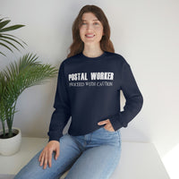 Postal Worker Caution Sweatshirt - United States Postal Worker Postal Wear Post Office Postal - Unisex Crewneck Sweatshirt