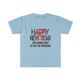 Happy New Year Softstyle Shirt - Gift for Her Gift for Him Funny Sarcastic Birthday Graphic T Shirt - Unisex Jersey Tees