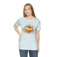 Flaming Football Bella Canvas Shirt - Football T Shirt, Football Gift, Football Lover, Game Day, Footballer, Football Life - Unisex