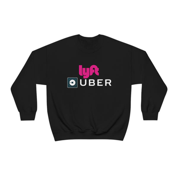Driver Delivery Sweatshirt - New Logo Uber Lyft Both, Lyft, Uber, Uber Lyft Both, Ride Share Sweatshirt - Unisex Heavy Blend Sweatshirt